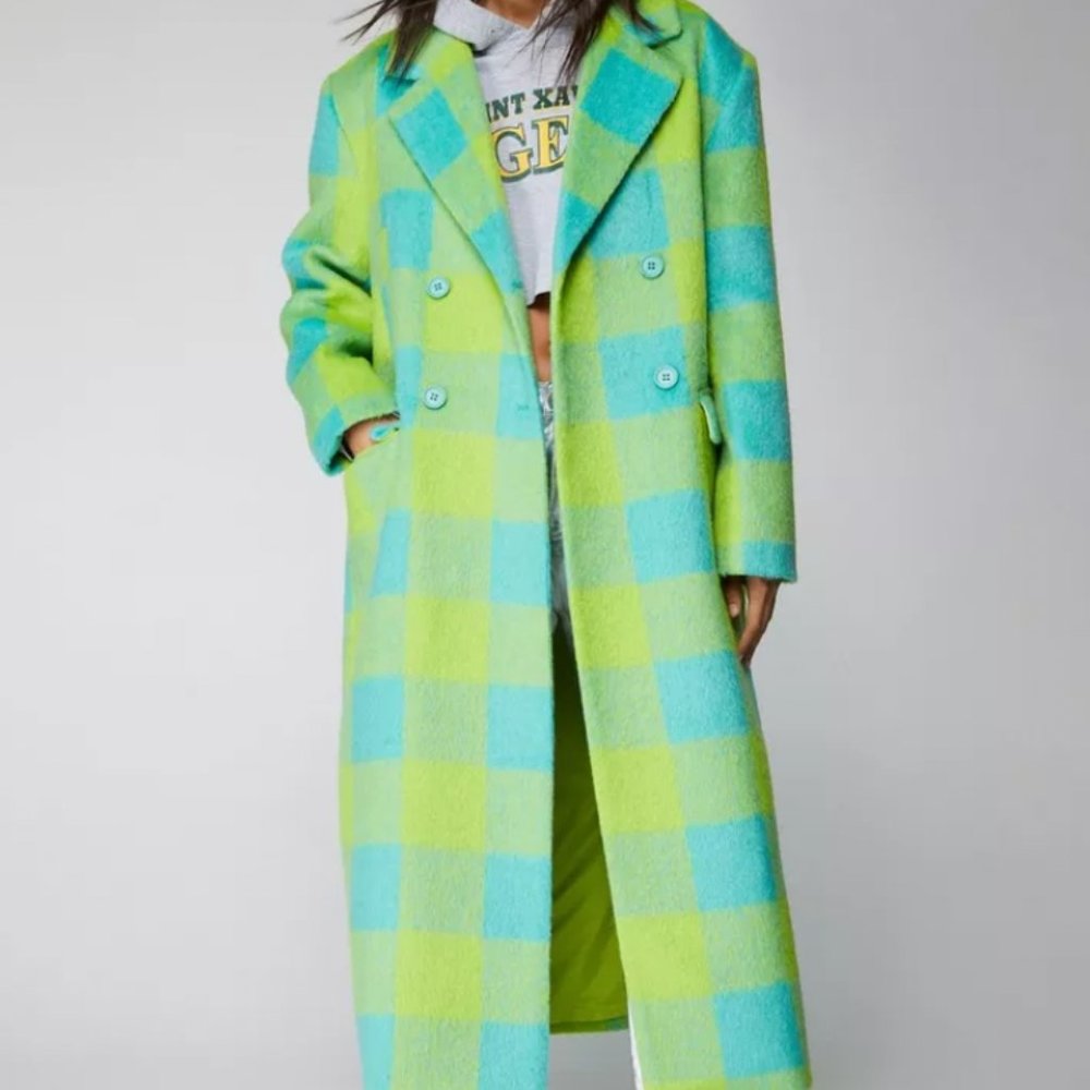 Nasty Gal Plaid Coat